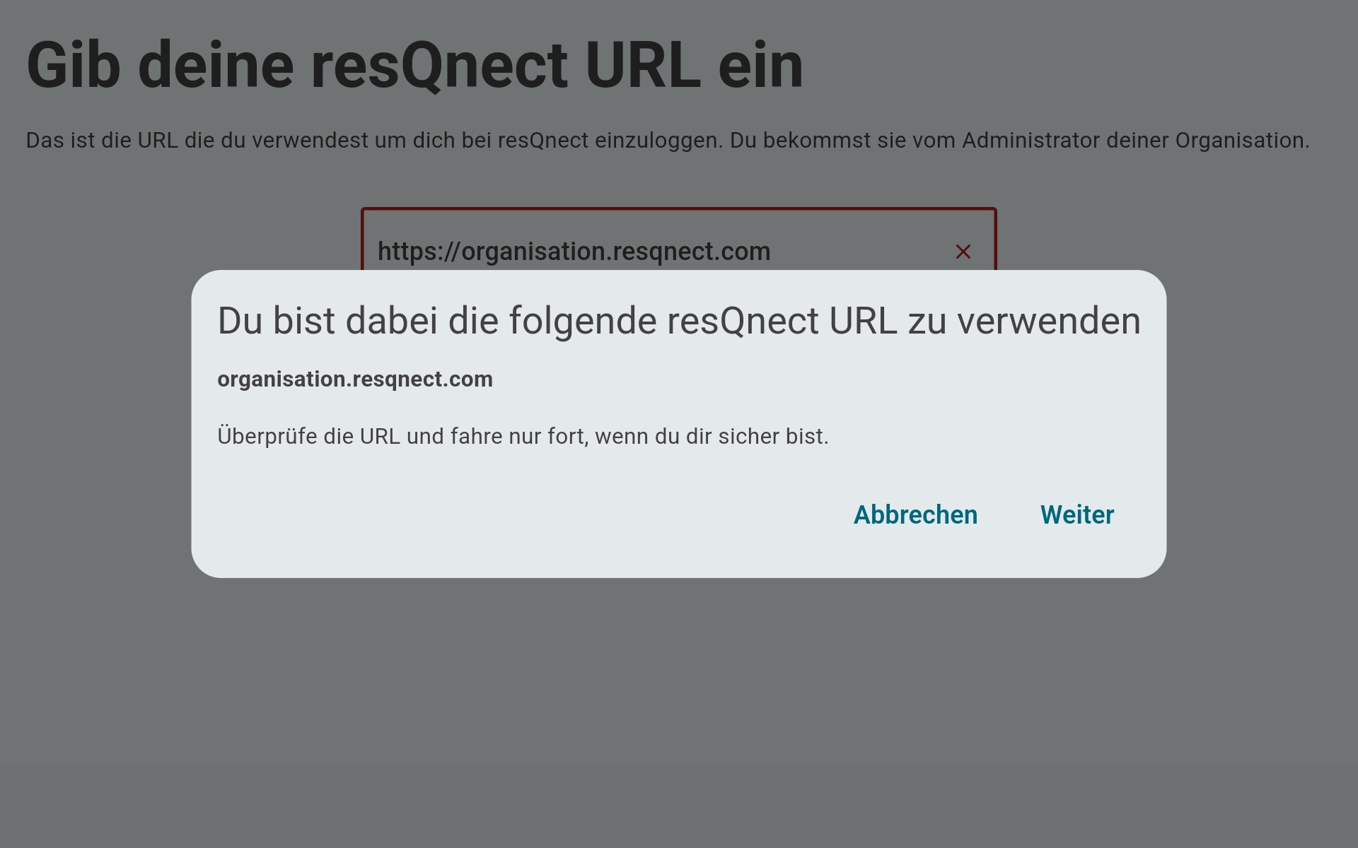 resQnect-URL per Deep Link setzen in resQnect Drive 1.33.1