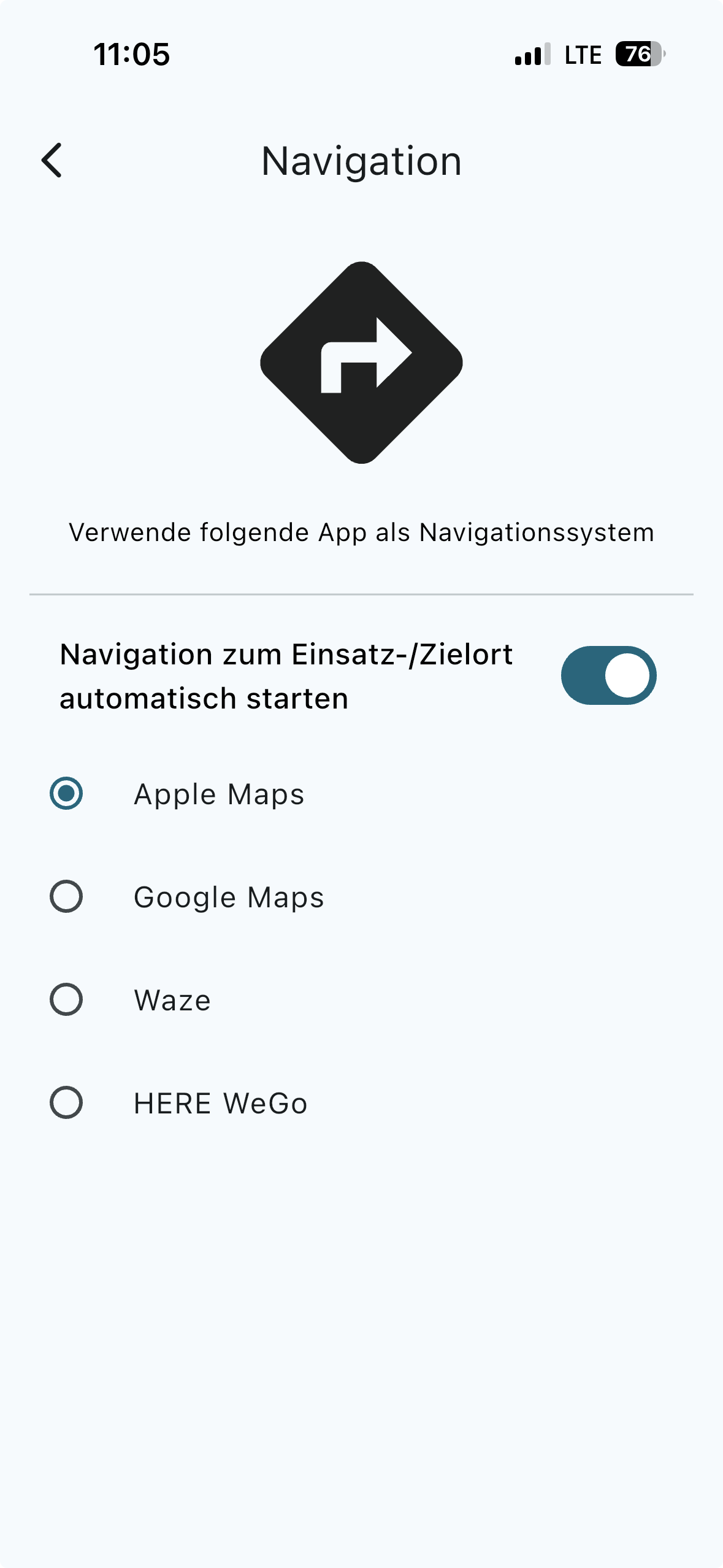 Benutzerdefinierte Navigations-App