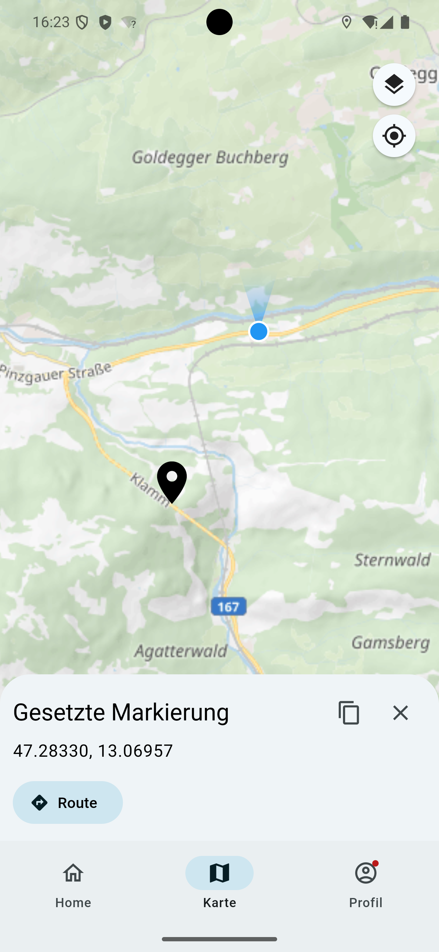 Markierte Positionen in resQnect Mobile 1.28.0